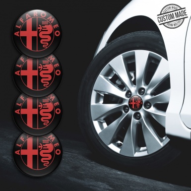 Alfa Romeo Wheel Emblems Red Edition