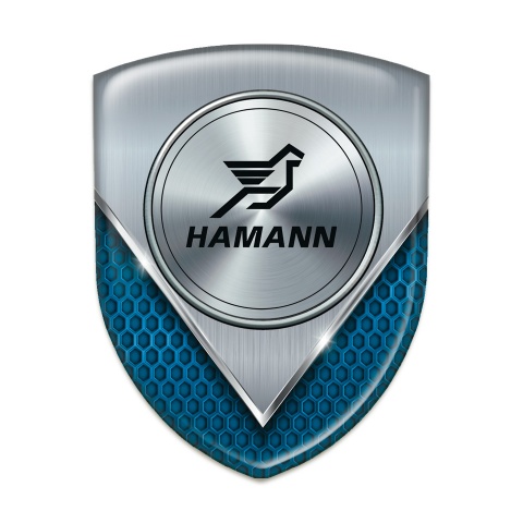 Hamann Silicone Car Decal Badge Aluminium Sheet with Blue Mesh Model 