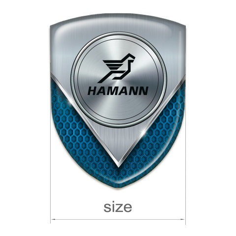 Hamann Silicone Car Decal Badge Aluminium Sheet with Blue Mesh Model 