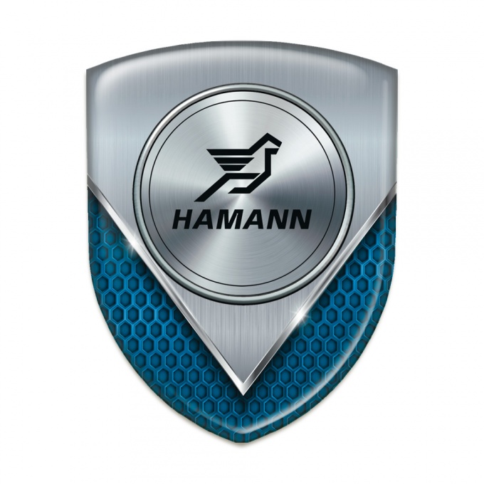Hamann Silicone Car Decal Badge Aluminium Sheet with Blue Mesh Model 