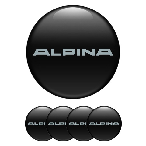BMW Alpina Wheel Emblems Black Marine Logo