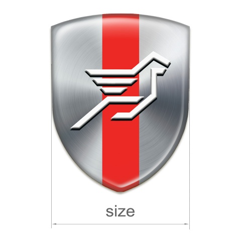 Hamann 3D Gel Emblem Silver with Red band Base Big Logo 