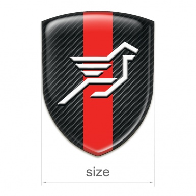 Hamann Emblem Badge Logo Black Fibers with Red Band Base Big Logo 