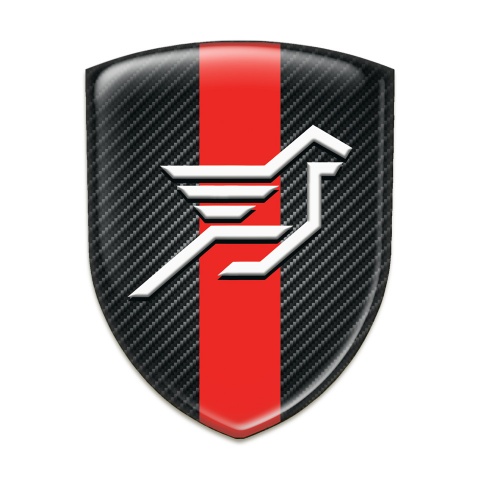 Hamann Emblem Badge Logo Black Fibers with Red Band Base Big Logo 