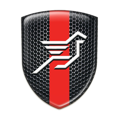 Hamann Domed Emblem Perforated Steel with Red Band Base Big Logo Style 