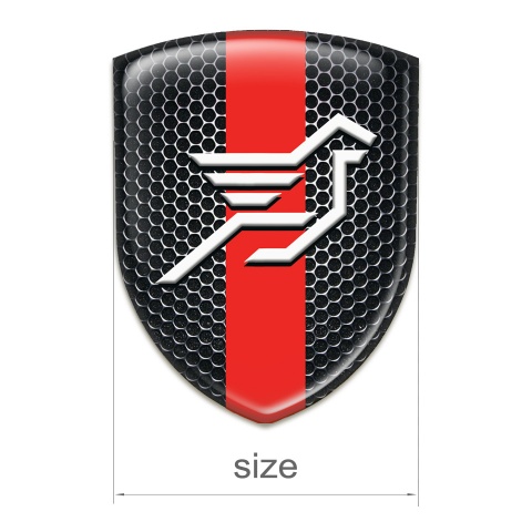 Hamann Domed Emblem Perforated Steel with Red Band Base Big Logo Style 