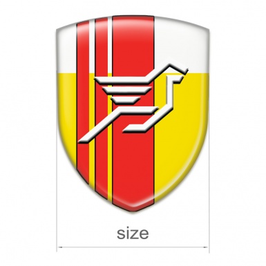 Hamann Silicone Car Decal Badge Yellow White with Red tapes Print 