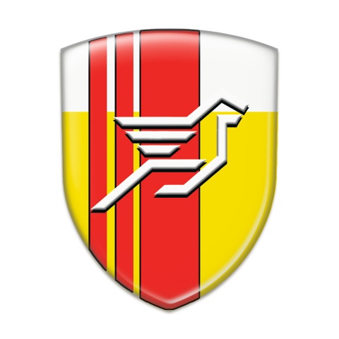 Hamann Silicone Car Decal Badge Yellow White with Red tapes Print 