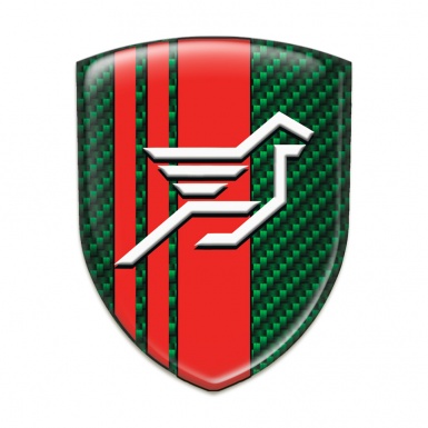 Hamann Auto Emblem Green Carbon with Red Lines Background Style 