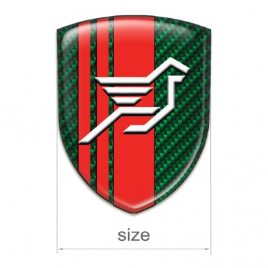 Hamann Auto Emblem Green Carbon with Red Lines Background Style 