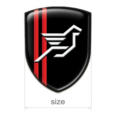 Hamann Auto Emblem Black with Red Stripes base Big Logo 