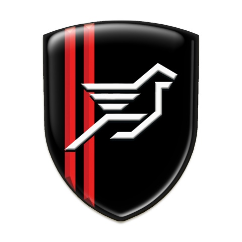 Hamann Auto Emblem Black with Red Stripes base Big Logo 