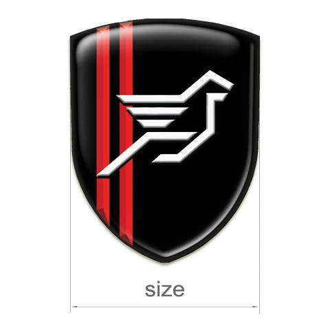 Hamann Auto Emblem Black with Red Stripes base Big Logo 