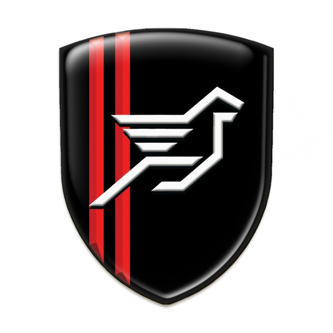 Hamann Auto Emblem Black with Red Stripes base Big Logo 