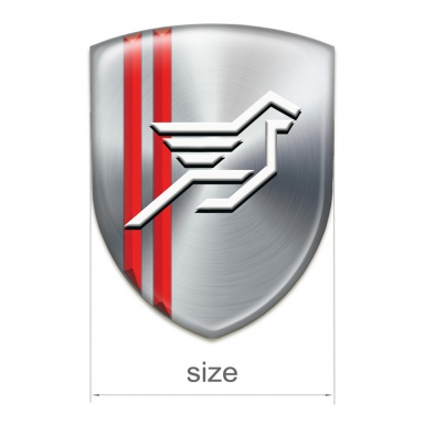 Hamann Emblem Badge Logo Silver with Red Stripes Background Style 