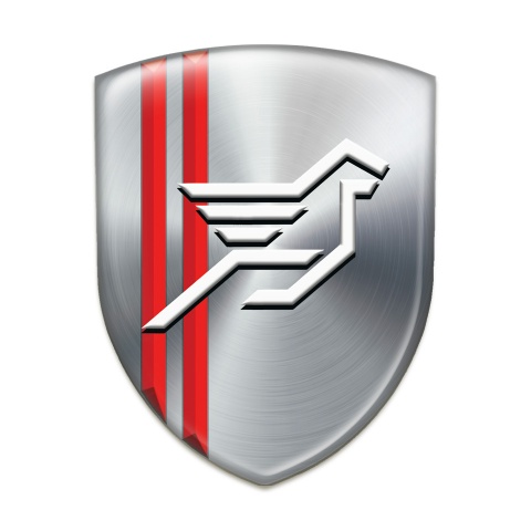 Hamann Emblem Badge Logo Silver with Red Stripes Background Style 