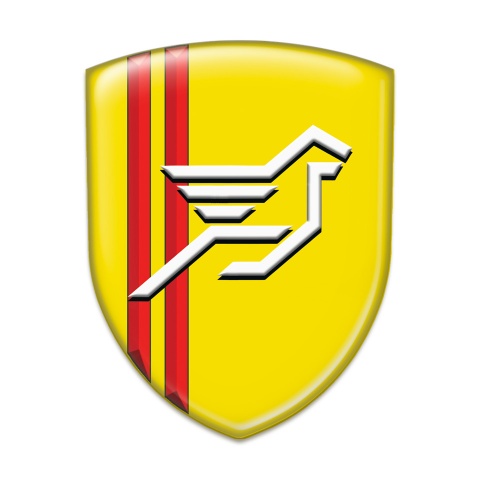 Hamann Self Adhesive Emblem Logo Yellow with Red Stripes Background Style 