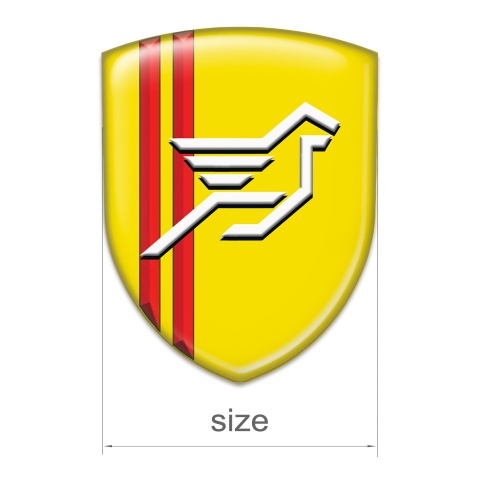 Hamann Self Adhesive Emblem Logo Yellow with Red Stripes Background Style 