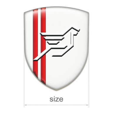 Hamann Domed Emblem White with Red Stripes Background Style 