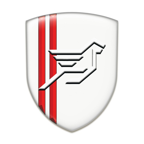 Hamann Domed Emblem White with Red Stripes Background Style 