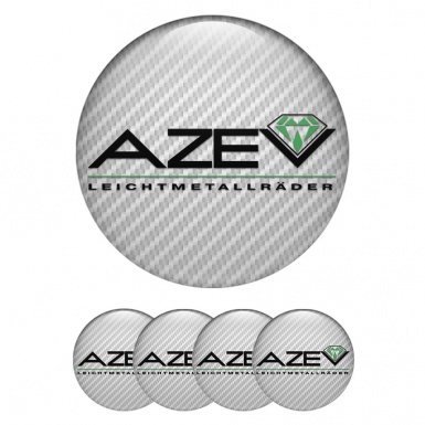 Azev Wheel Emblems White Carbon Edition