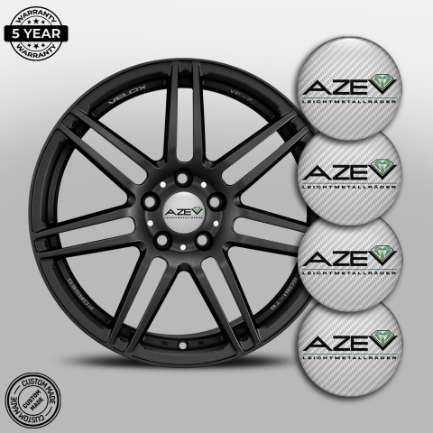 Azev Wheel Emblems White Carbon Edition