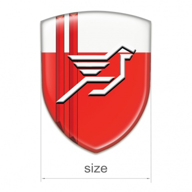 Hamann 3D Gel Emblem Red White with Red Stripes Background Style 