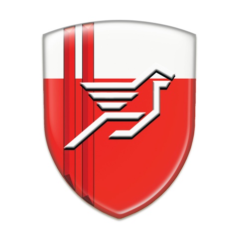 Hamann 3D Gel Emblem Red White with Red Stripes Background Style 