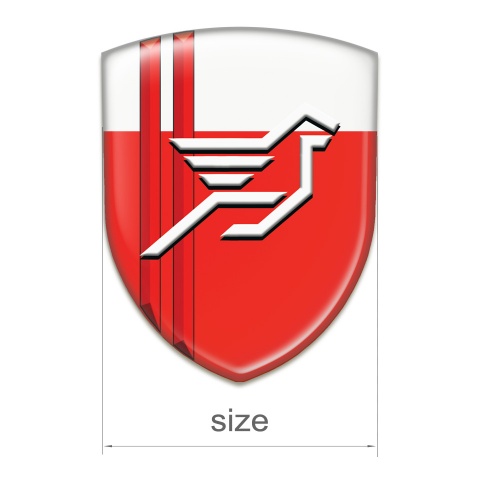 Hamann 3D Gel Emblem Red White with Red Stripes Background Style 