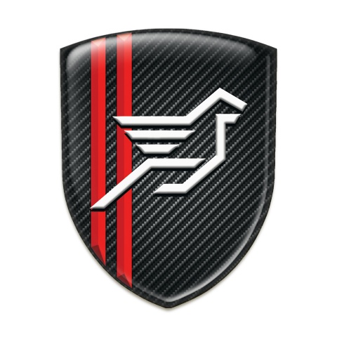 Hamann Car Interior Badge dark carbon with Red Stripes background 