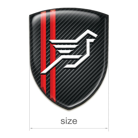 Hamann Car Interior Badge dark carbon with Red Stripes background 