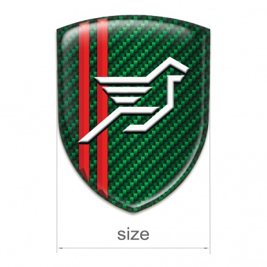 Hamann Silicone Car Decal Badge Green Carbon with Red Stripes Style 