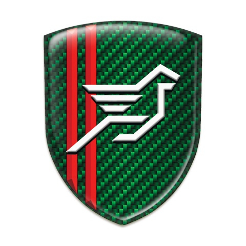 Hamann Silicone Car Decal Badge Green Carbon with Red Stripes Style 