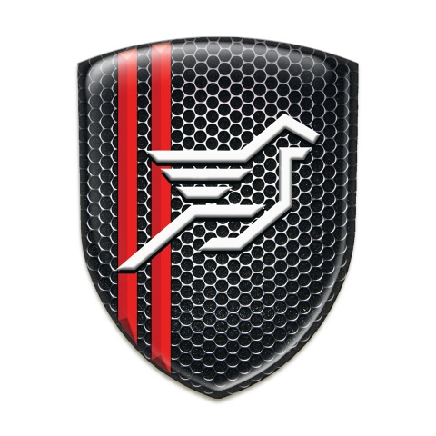 Hamann Auto Emblem Perforated Steel with Red Stripes Style 