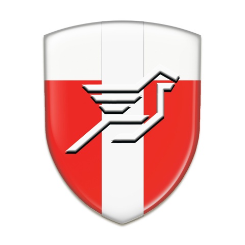 Hamann 3D Gel Emblem Red White with White Ribbon Design 
