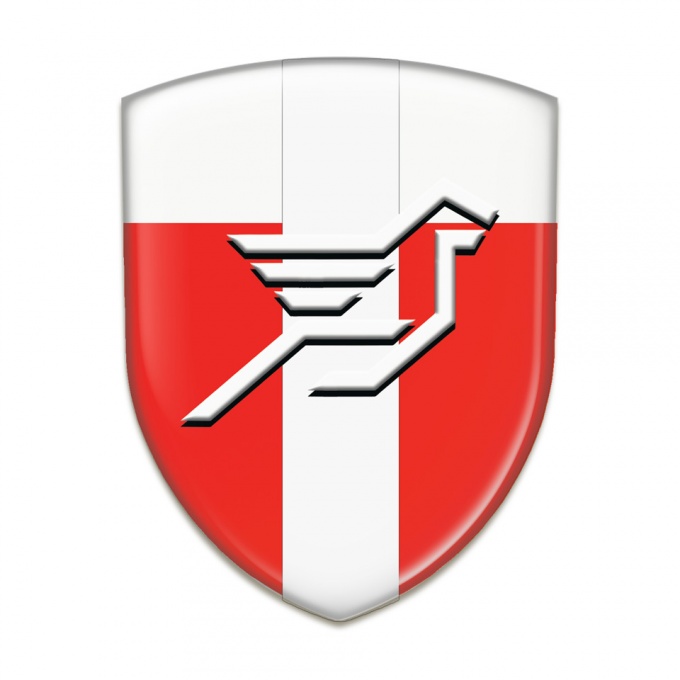 Hamann 3D Gel Emblem Red White with White Ribbon Design 