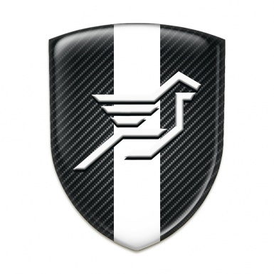 Hamann Self Adhesive Car logo Emblem dark Carbon with White Ribbon 