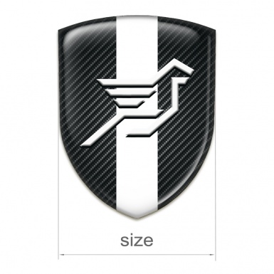 Hamann Self Adhesive Car logo Emblem dark Carbon with White Ribbon 