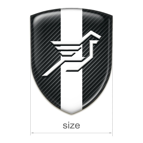 Hamann Self Adhesive Car logo Emblem dark Carbon with White Ribbon 