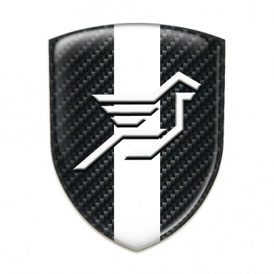 Hamann Silicone Car Decal Badge Black Fibers with White Ribbon Design 