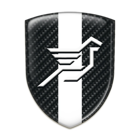 Hamann Silicone Car Decal Badge Black Fibers with White Ribbon Design 