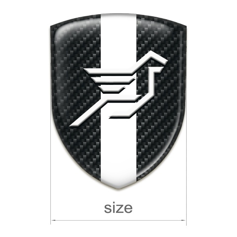 Hamann Silicone Car Decal Badge Black Fibers with White Ribbon Design 
