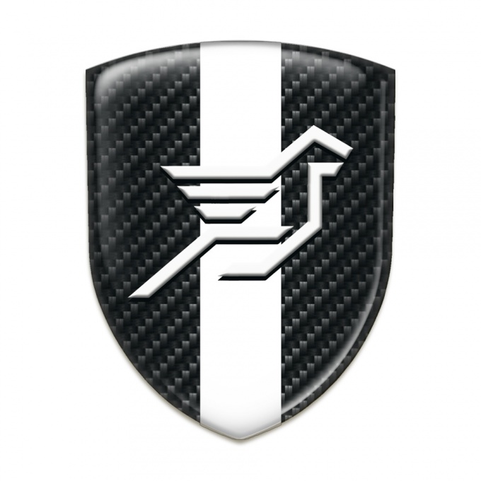 Hamann Silicone Car Decal Badge Black Fibers with White Ribbon Design 