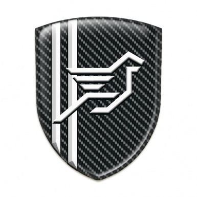 Hamann Emblem Badge Logo Black carbon with White Lines Style 