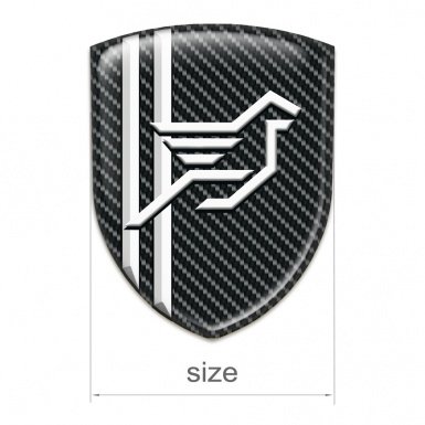 Hamann Emblem Badge Logo Black carbon with White Lines Style 