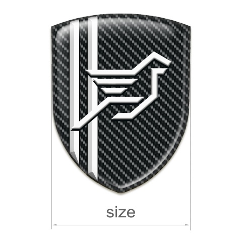 Hamann Emblem Badge Logo Black carbon with White Lines Style 