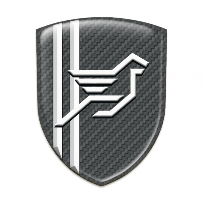 Hamann Silicone Badge Dark Grey Carbon with White Lines Style 