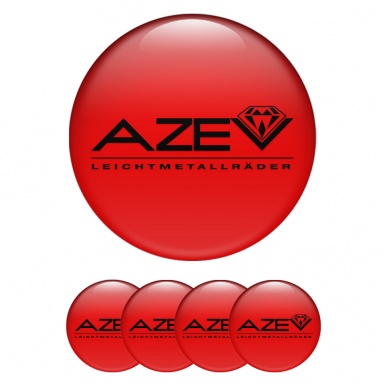 Azev Domed Stickers for Center Caps Red