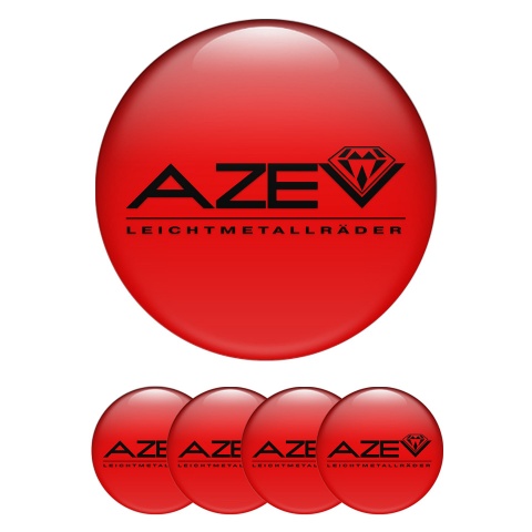 Azev Domed Stickers for Center Caps Red
