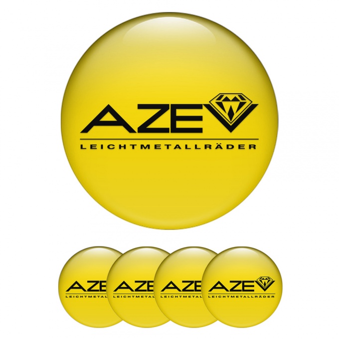 Azev Domed Stickers for Center Caps Yellow